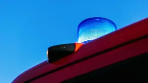 Blaulicht auf einem Einsatzfahrzeug der Feuerwehr