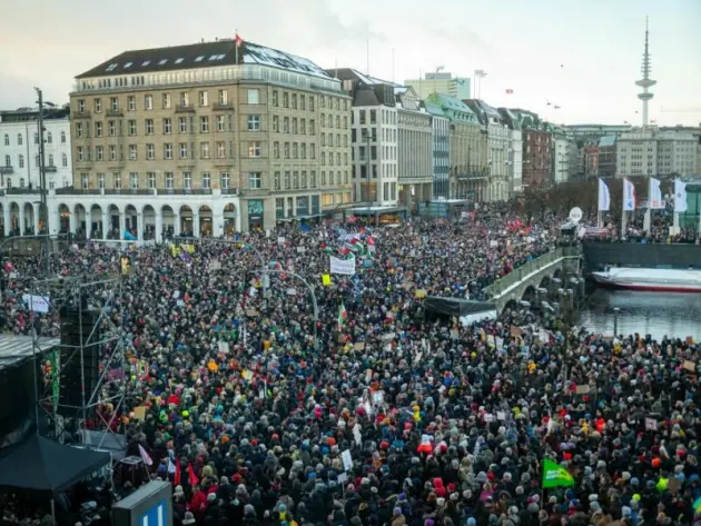 Demonstrationen gegen rechts in Hamburg