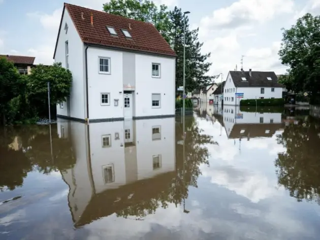 Hochwasser in Bayern - Günzburg