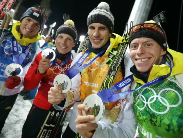 Deutsche Biathlon-Staffel von Sotschi 2014