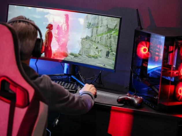 Gamer beim Gaming-Festival «Caggtus» in Leipzig