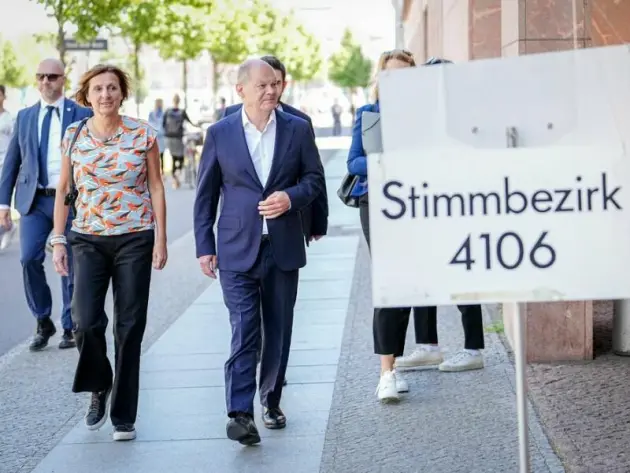 Europawahl - Stimmabgabe Bundeskanzler Scholz