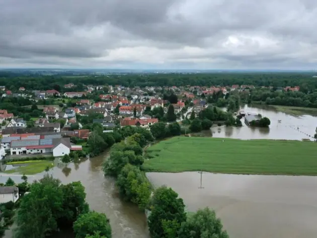 Hochwasser in Bayern - Offingen