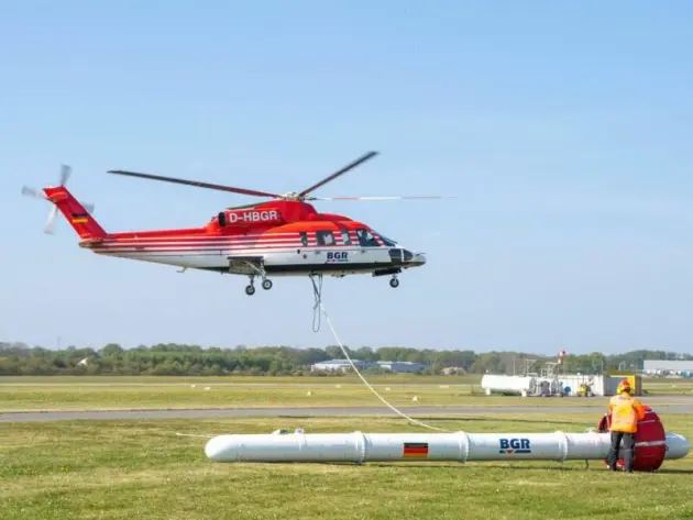 Hubschraubereinsatz zur Bodenerkundung in Niedersachsen